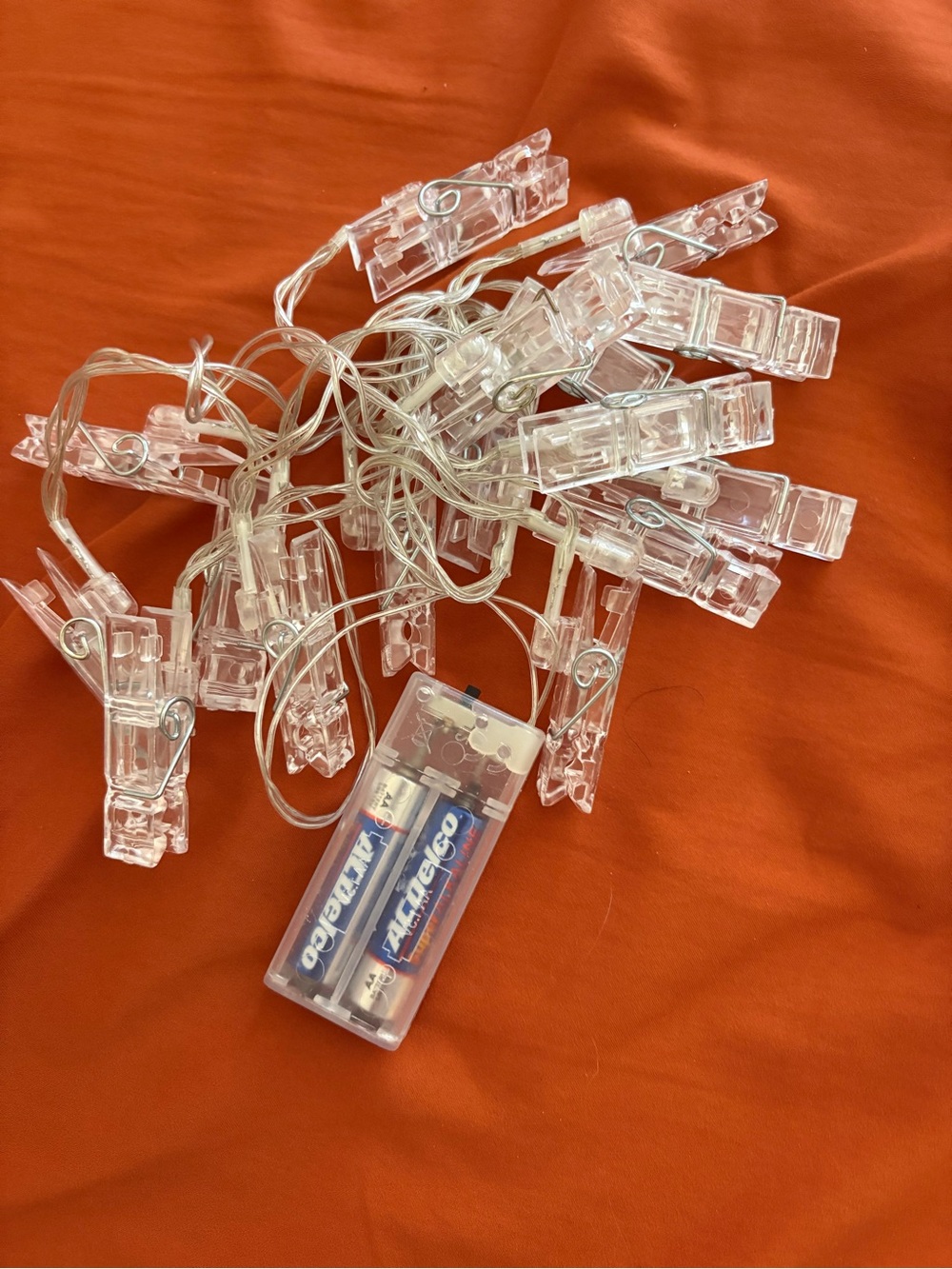 Battery-Powered Clear Clip String Lights - Clear Clips